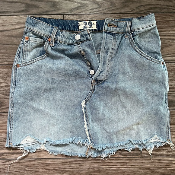 We The Free - Free People - Denim Skirt Sz 29 - Picture 6 of 8